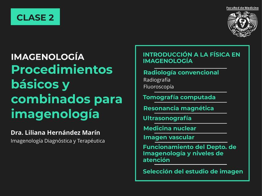 Procedimiento básicos y combinados para imagenología