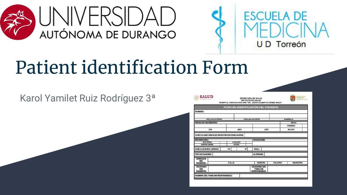 Patient identification form 