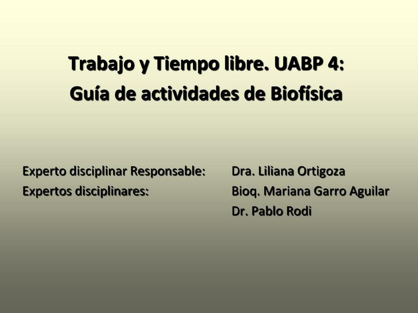 Guía de Actividades de Biofísica 