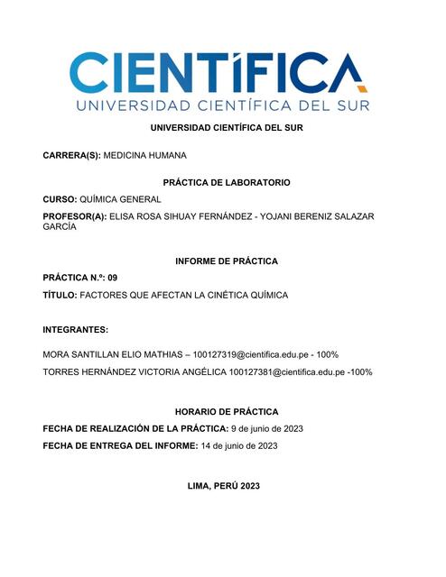 Factores que Afectan la Cinética Química