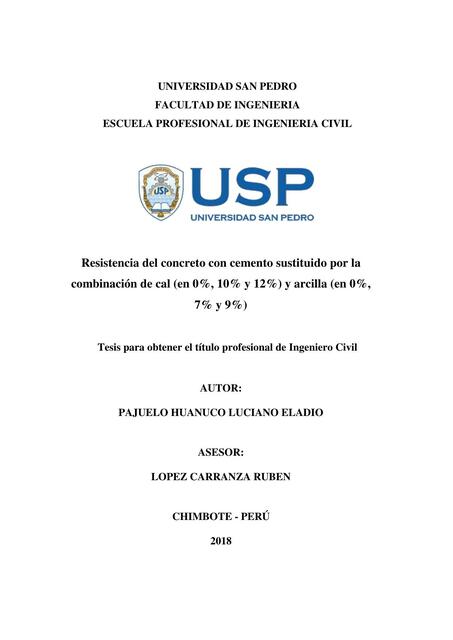 Resistencia del Concreto con Cemento Sustituido por la Combinación de Cal 