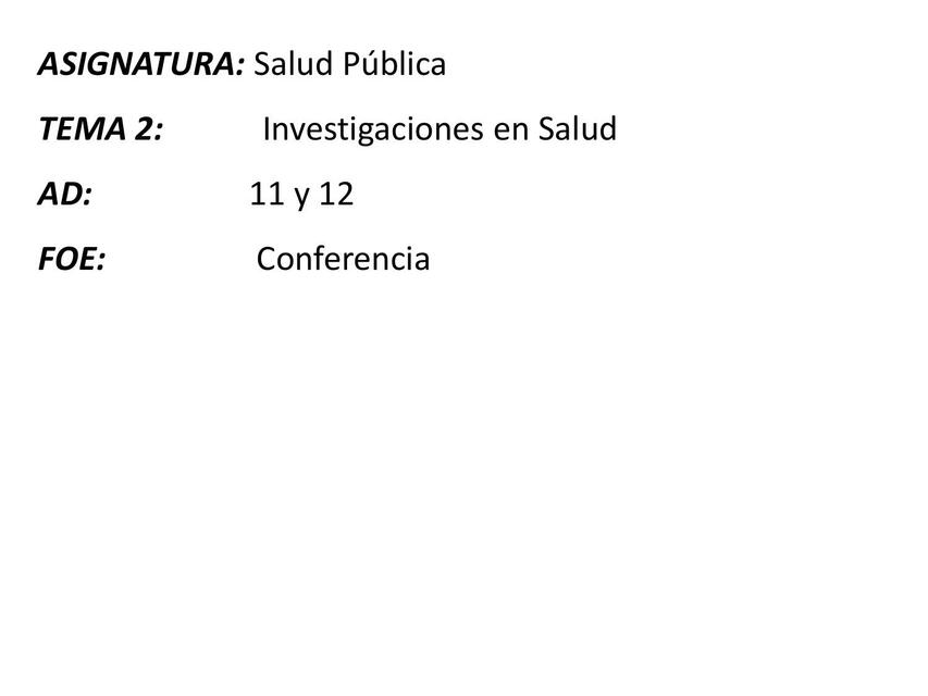 Investigaciones en Salud