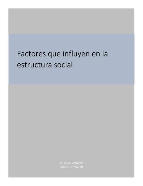 Factores que influyen en la estructura social