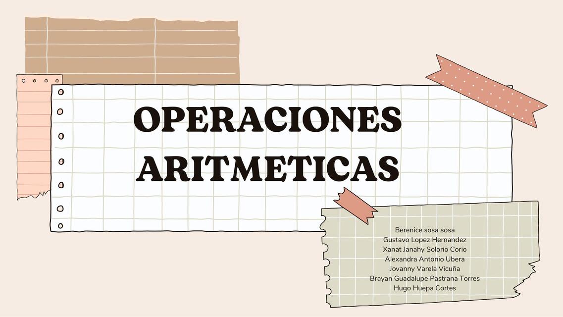 Operaciones Aritméticas | Jani Solorio | uDocz