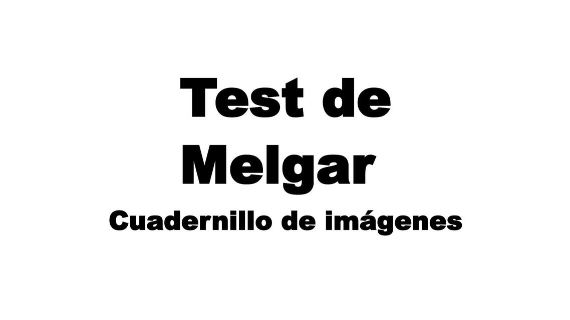 Test de Melgar 