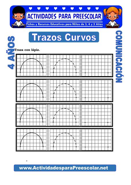 Trazos Curvos para Niños de 4 años 1