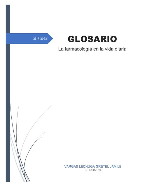 Glosarios  De Farmacología 