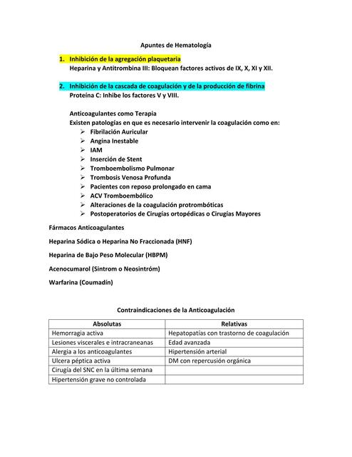 Apuntes Hematología y Exámenes de Laboratorio 