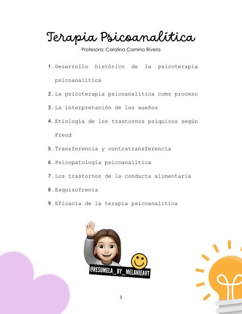 Terapia Psicoanalítica |  Apuntes completos