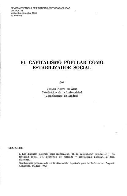 El Capitalismo Popular como Estabilizador Social LEONARDO uDocz