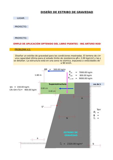 DISENO DE ESTRIBO DE GRAVEDAD GRUPO - EJM DEL LIBRO DE PUETES ING-ARTURO R. CERQUEN