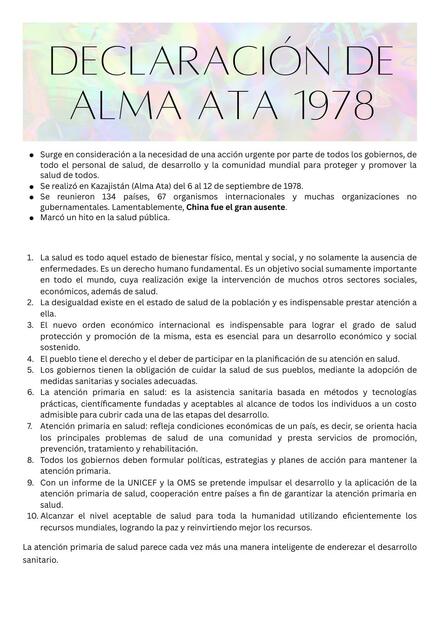 Declaración de Alma Ata 1978