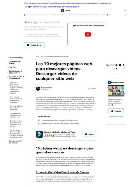 Las 10 mejores páginas web para descargar videos