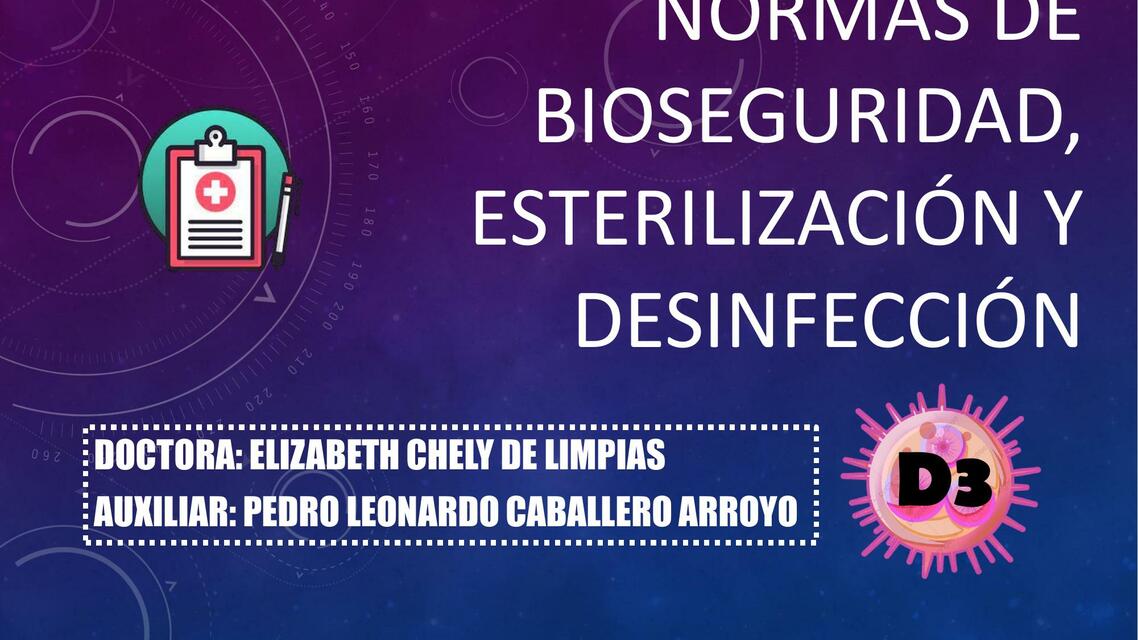 Normas de Bioseguridad, Esterilización y Desinfección 