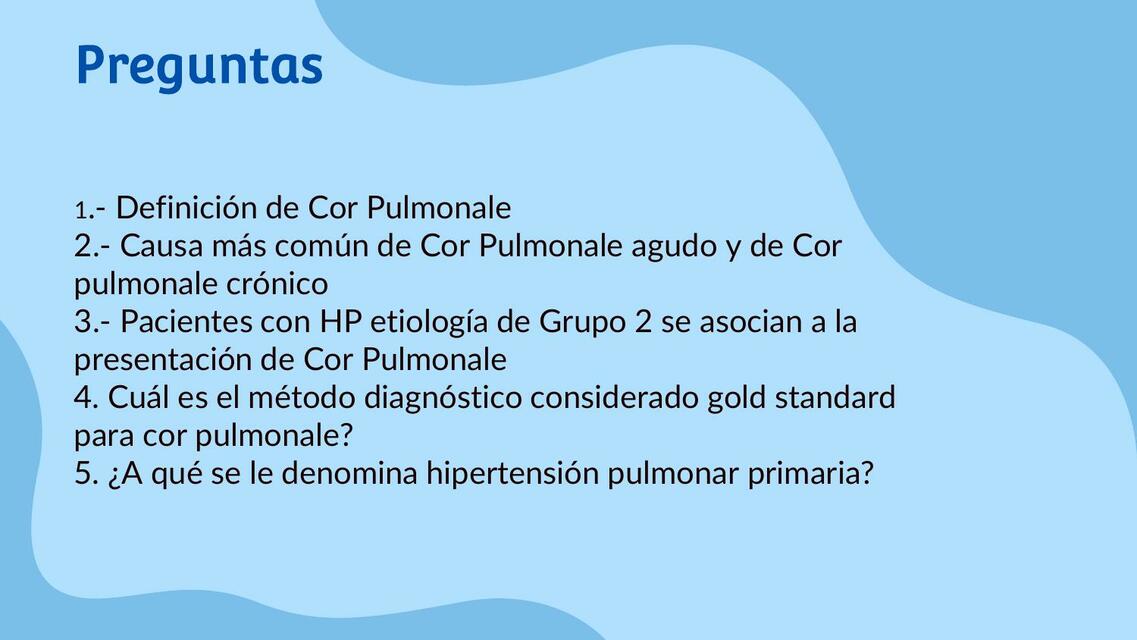 Cor pulmonale cardiología