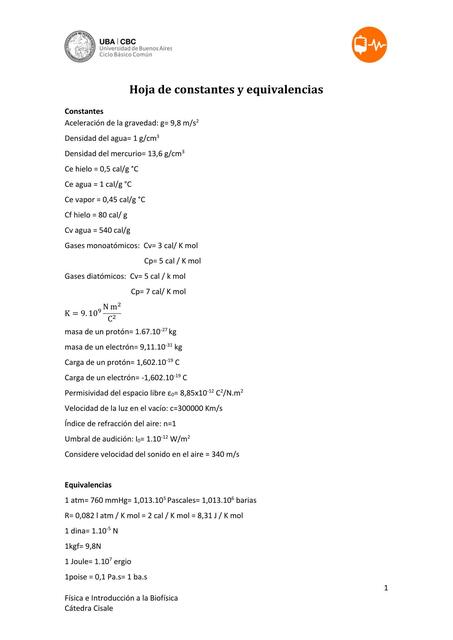 Hoja de Constantes y Equivalencias