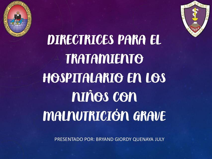 Tratamiento hospitalario en malnutrición grave