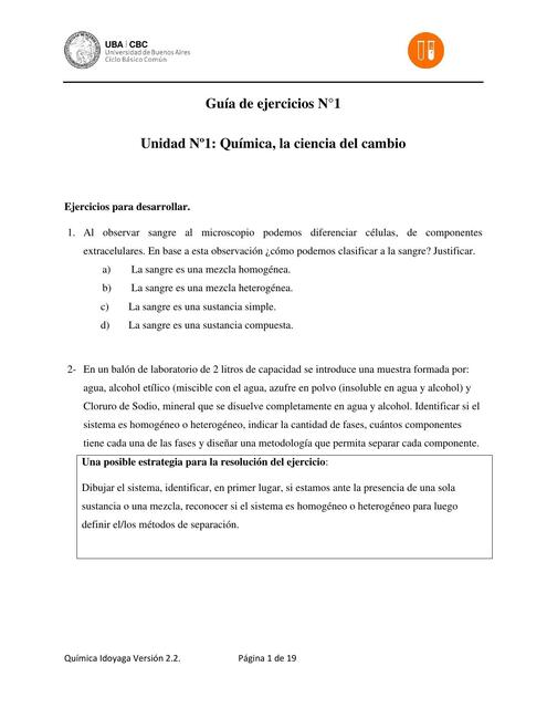 Guía de ejercicios y problemas Clase 1