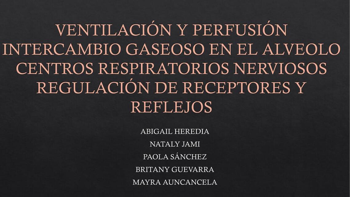 Ventilación y perfusión 