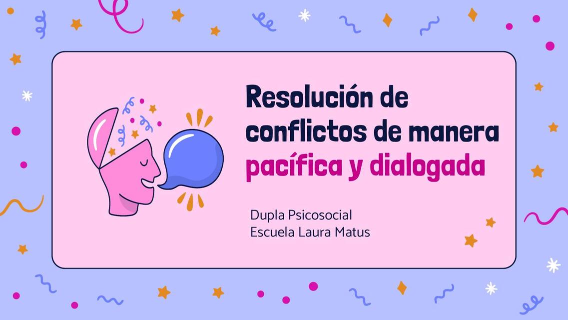 Taller resolución de conflictos de manera pacífica 