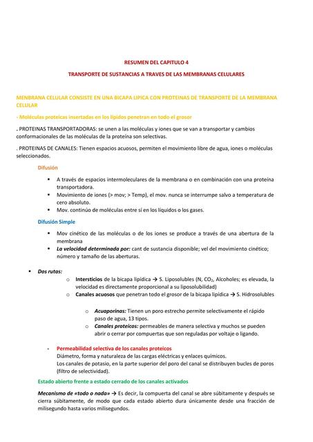 Transporte su Sustancias a Través de las Membranas Celulares 