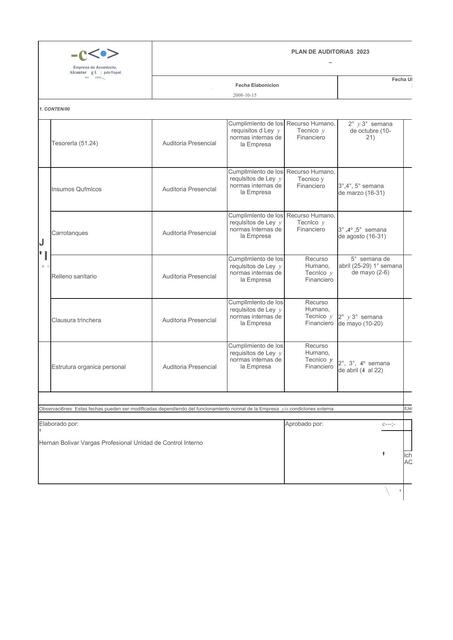 Plan  Auditorias 