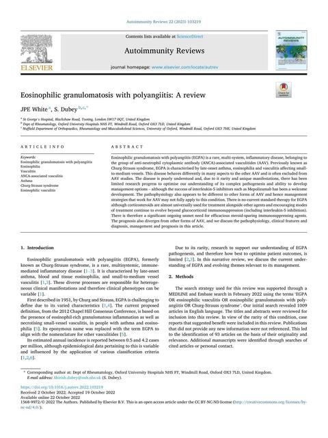 Granulomatosis eosinofílica con poliangitis 