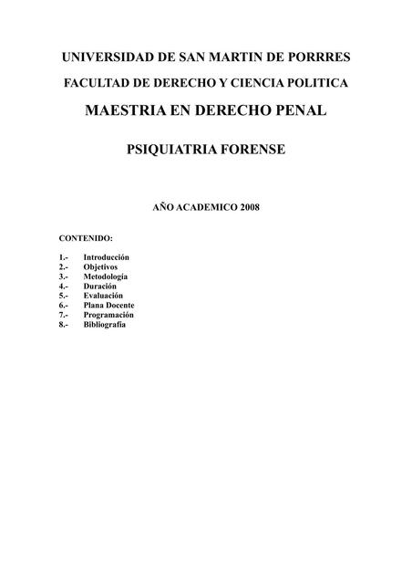 Psiquiatría Forense 