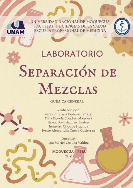 Informe de separación de mezclas