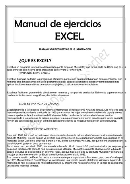 Manual de Ejercicios Excel 