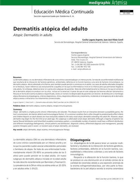 Dermatitis atópica del adulto