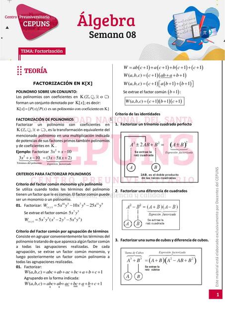 Álgebra semana 8