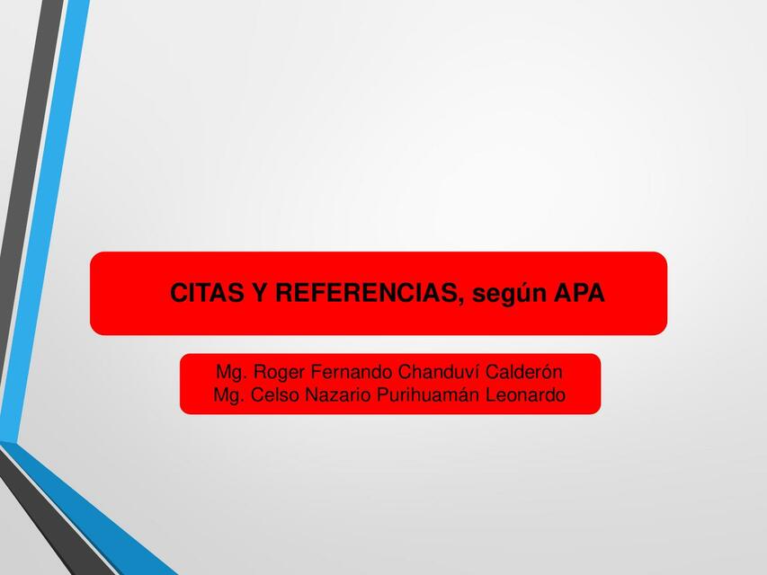 Citas y Referencias, Según APA 