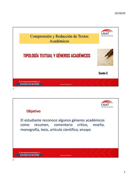 Tipología Textual y Géneros Académicos 