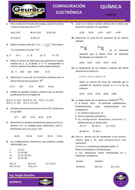 Configuración Electrónica 