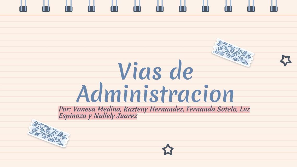 Vias de administración Fundamentos