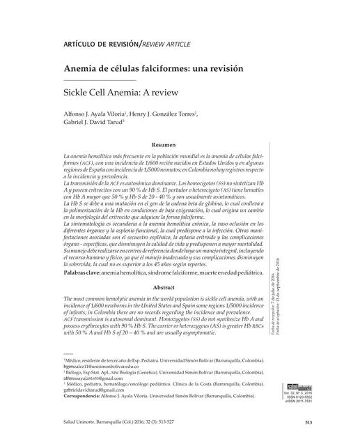 Anemia de Células Falciformes 