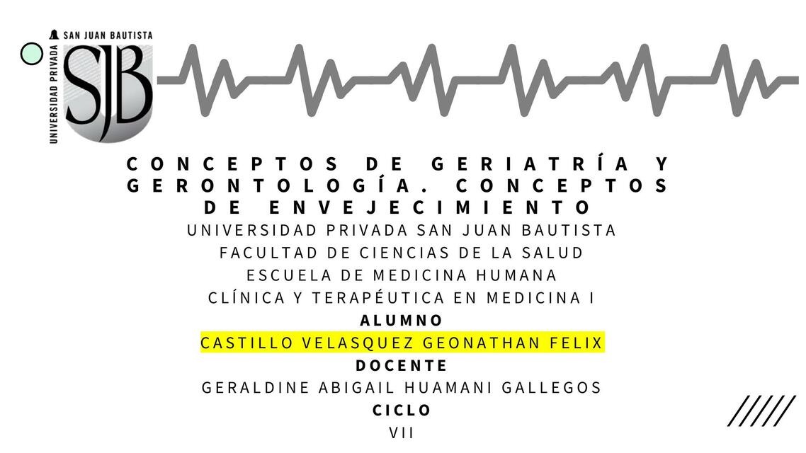 Conceptos de Geriatría y Gerontología 