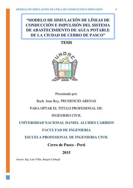 Modelo de Simulación de Líneas de Conducción del Sistema de Abastecimiento de Agua Potable