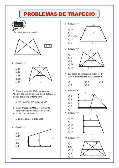 Problemas de trapecio 