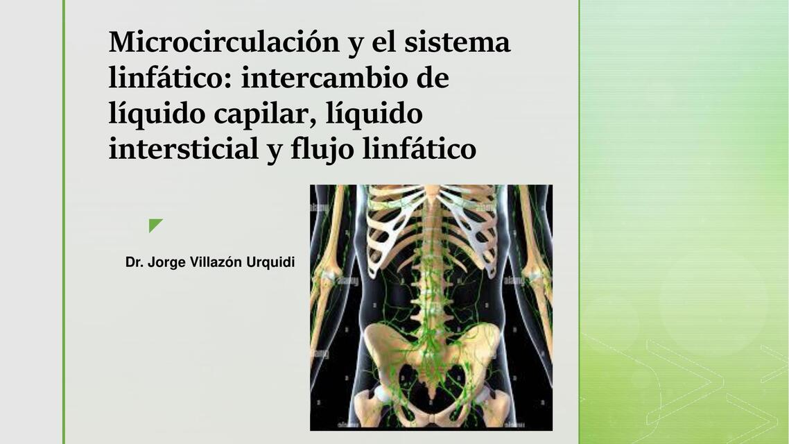 Microcirculación y el sistema linfático: intercambio de líquido capilar, líquido intersticial y flujo linfático 