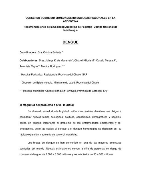 Consenso sobre Enfermedades Infecciosas Regionales en la Argentina 