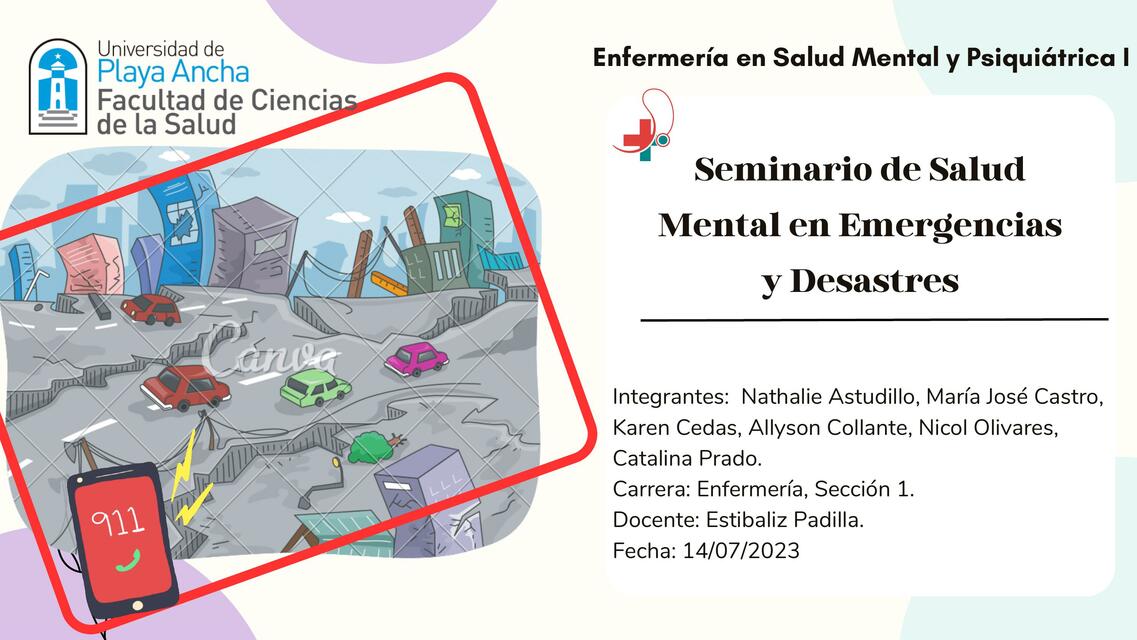 Seminario de Salud Mental en Emergencias y Desastres 