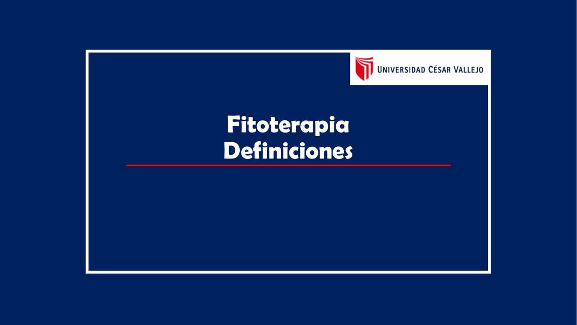 Fitoterapia Definiciones