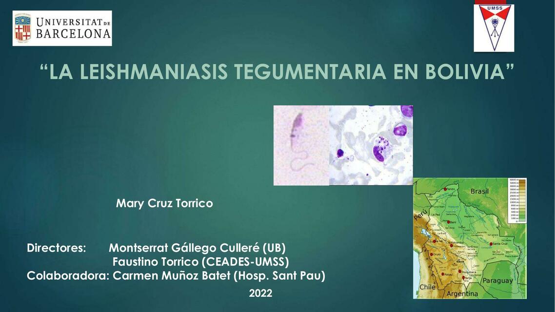 La Leishmaniasis Tegumentaria 