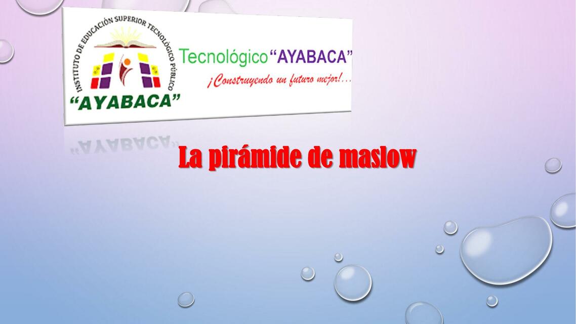 La Pirámide de Maslow 