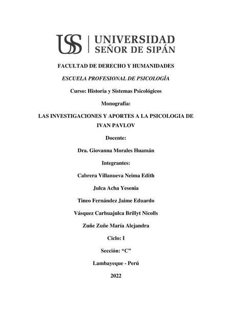 Las Investigaciones Y Aportes A La Psicología De Ivan Pavlov