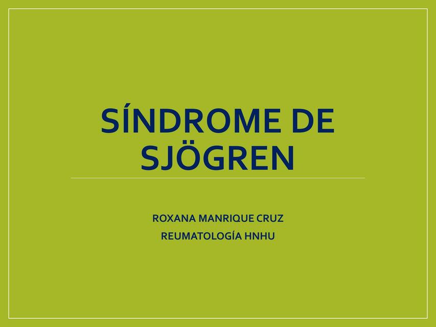 Síndrome de Sjogren