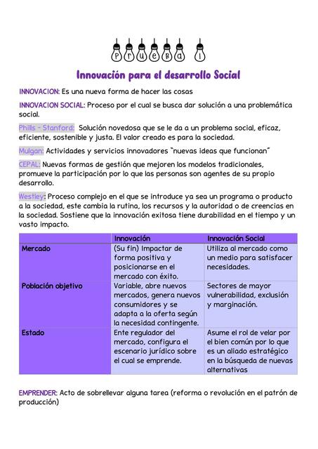 Innovación para el Desarrollo Social 