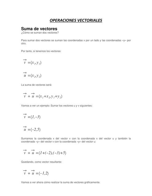 Operaciones Vectoriales 